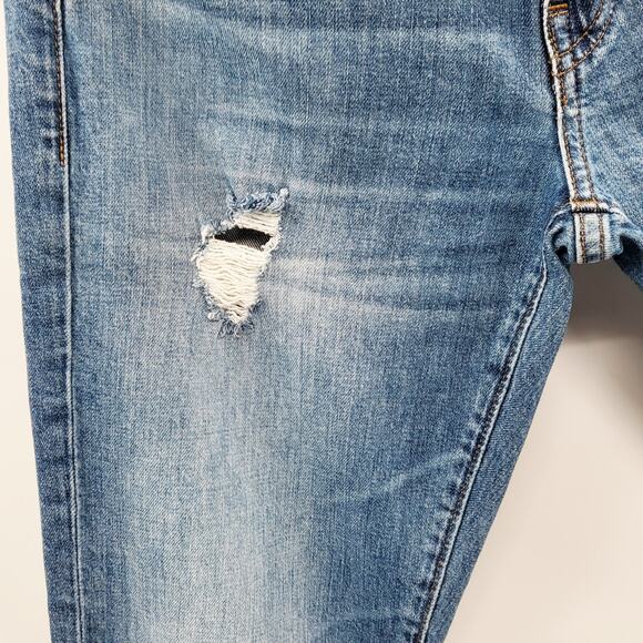 J. Crew 484 Slim Jeans Blue Med Wash Zipper Fly Distressed 5-Pockets Men's 31x30 - Picture 3 of 9